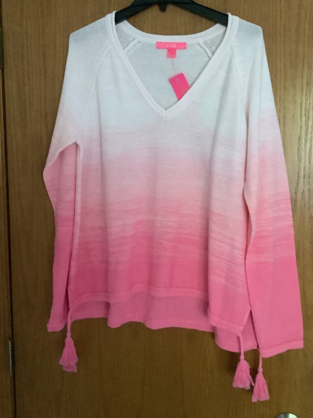 NWT Lilly Pulitzer Jody V Neck Pink Sweater XL